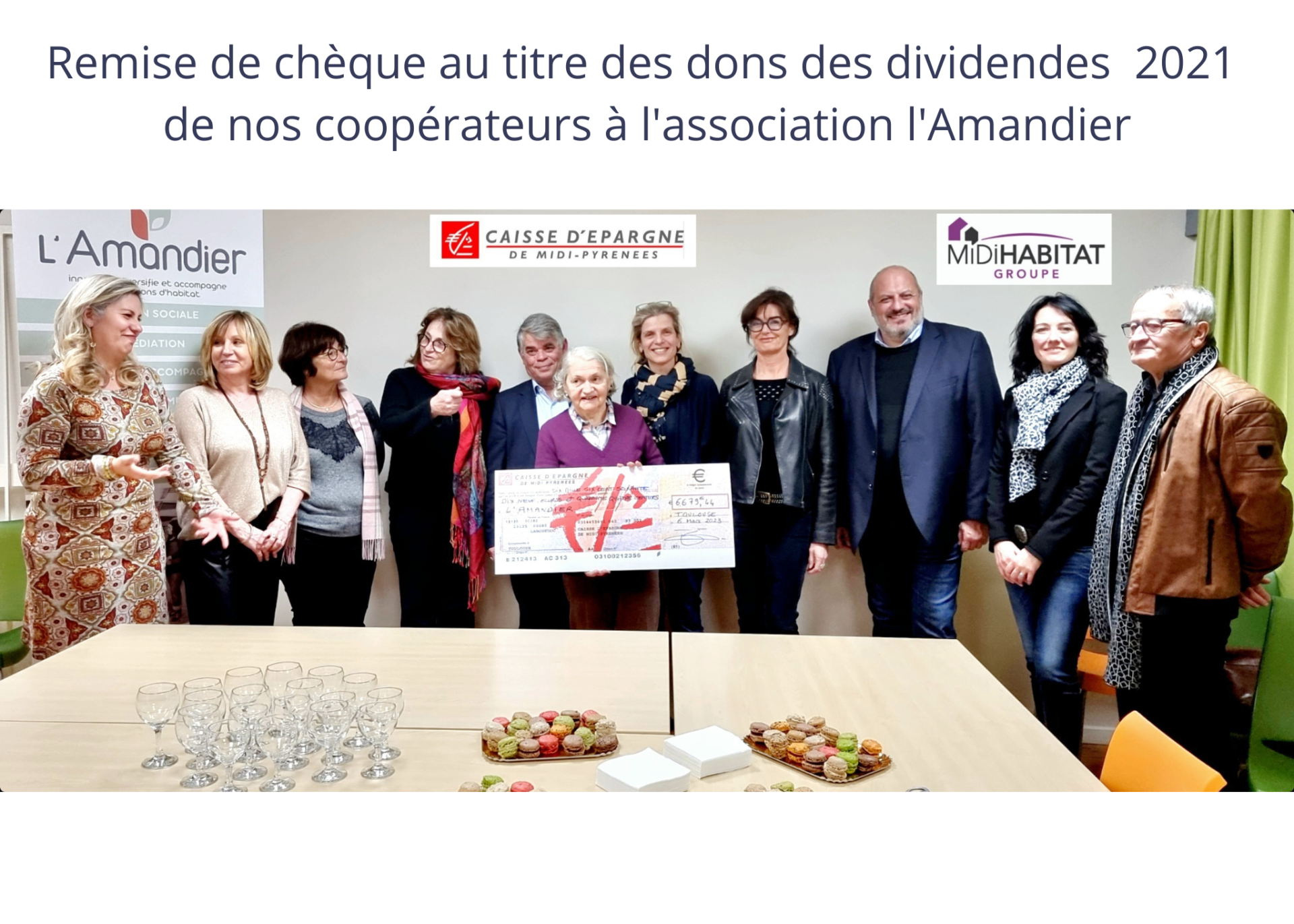 Remise du chèque AMANDIER